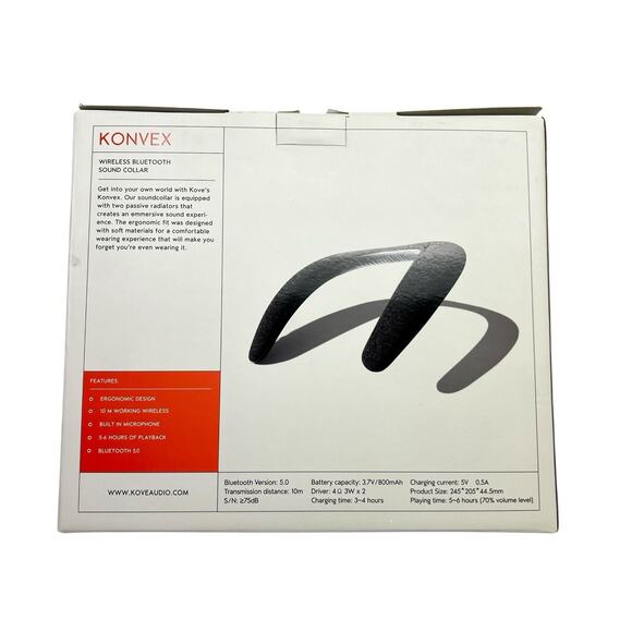 Kove Konvex Wireless Bluetooth Sound Collar Speaker Wear Around Your Neck EUC - Picture 5 of 13
